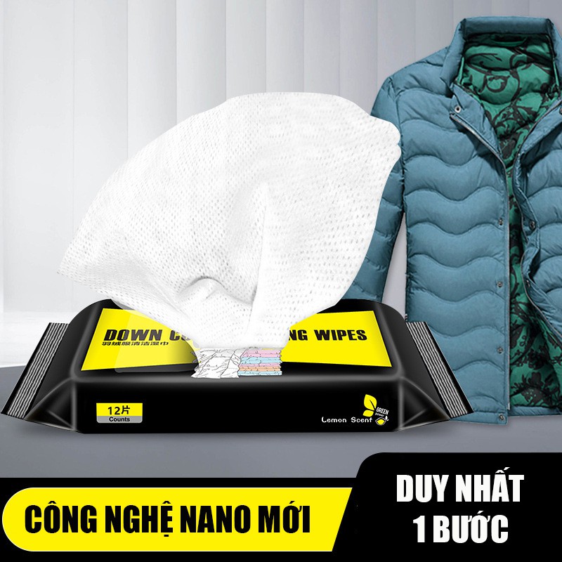 Khăn lau vệ sinh áo khoác đa năng DOWN COAT CLEANING WIPES 12 khăn