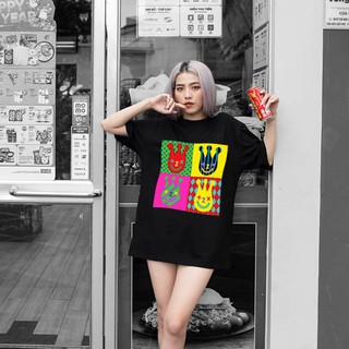 Áo thun unisex tay lỡ mặt hề