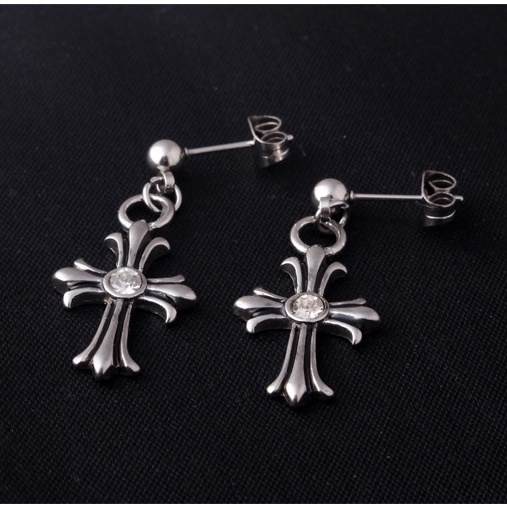 Khuyên tai nam nữ unisex tròn dạng xỏ bấm lỗ KuuClothes màu bạc đen đơn giản đẹp nhỏ xinh - HT CHeart