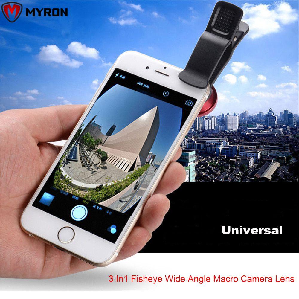 Ống kính máy ảnh điện thoại 0.67X 3 trong 1 Zoom Fish Eye nhiều màu tùy