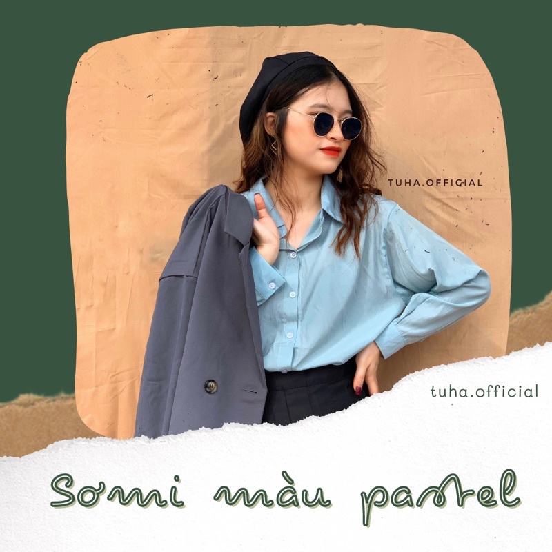 (Ảnh thật) SƠMI TRƠN MÀU PASTEL - Tuha Official - form chuẩn, thanh lịch, công sở, dịu dàng.