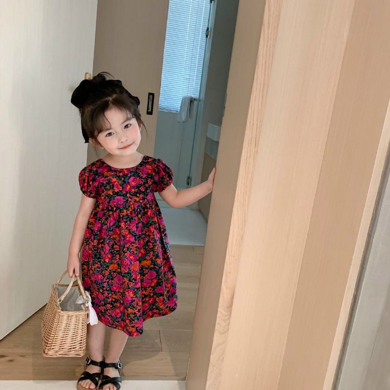 Váy đầm bé gái dễ thương mềm mại dáng babydoll trơn vải Kate mềm nhập cao cấp mùa hè Haivanco thời trang bé gái 12-45kg