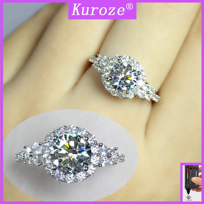 Kuroze Fashion Luxury D Color Moissanite Ring Nữ