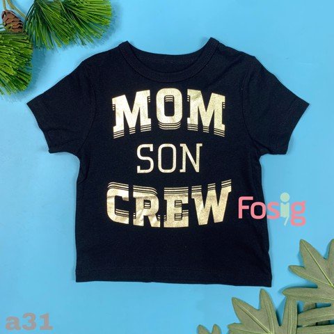 Áo Thun Tay Ngắn Bé Trai PL - Đen Mom