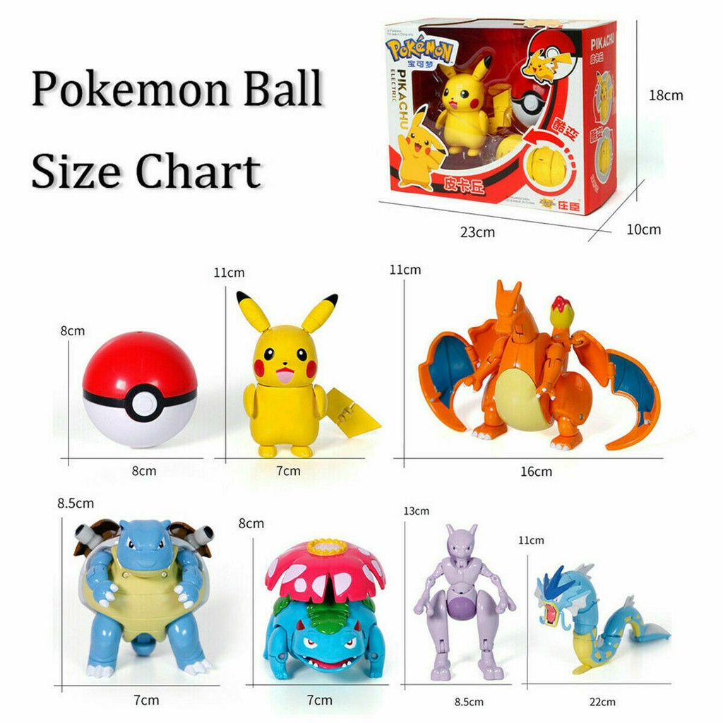 Set 10 mô hình và quả bóng đồ chơi bắt Pokemon chính hãng thích hợp làm quà tặng
