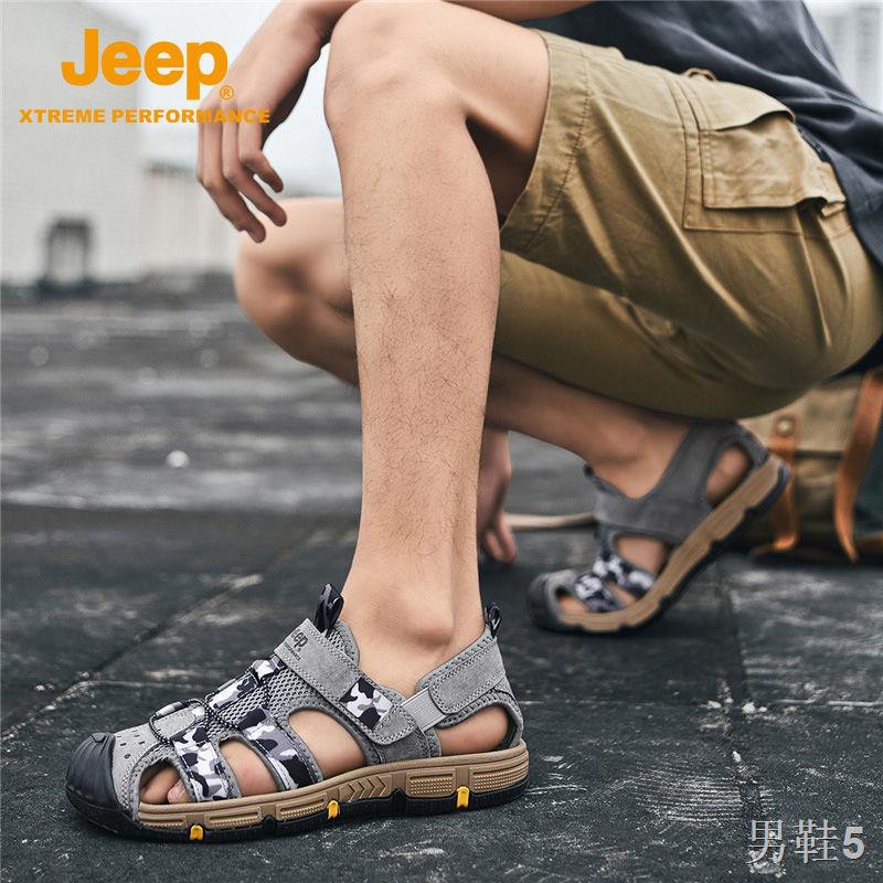 Giày dép Jeep Baotou da nam 2021 Mùa hè Giải trí mới ngoài trời Mặc bãi biển3
