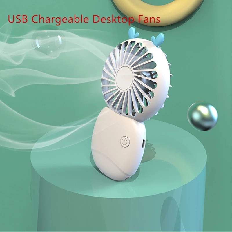 Quạt mini cầm tay 3 chế độ dung lượng 800mah có thể sạc lại bằng cổng USB kèm giá đỡ