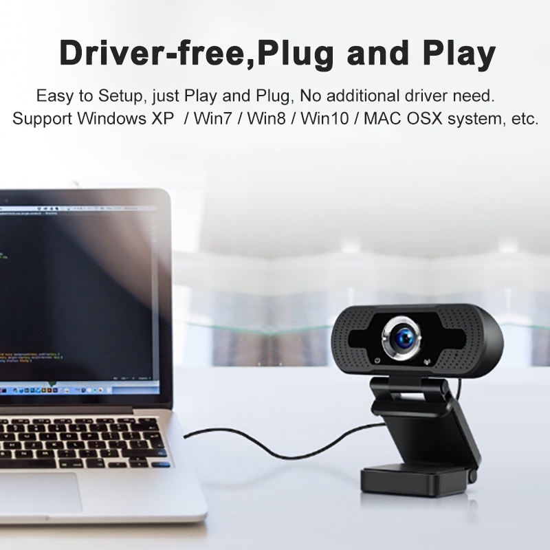 Webcam Cổng USB Nhỏ Gọn 1080p Có Mic Cho Máy Tính Để Bàn / Máy Tính Xách Tay