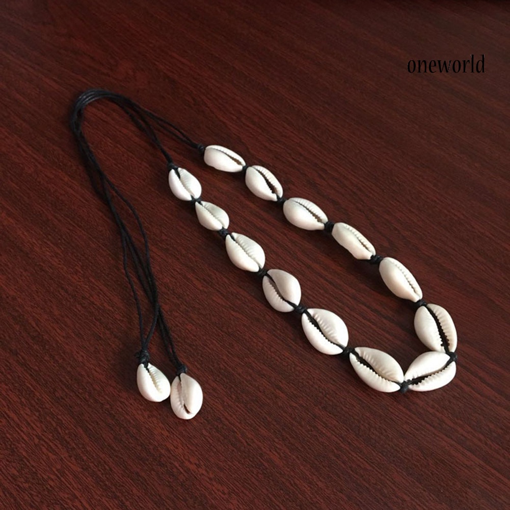 Vòng Cổ Choker Bằng Vải Dệt Thủ Công Đính Vỏ Sò Phong Cách Hawaii Dành Cho Nữ