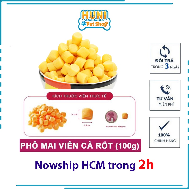 PHÔ MAI VIÊN CHO CHÓ MÈO BOW WOW HÀN QUỐC 100g - snack bánh thưởng cho chó mèo Huni petshop