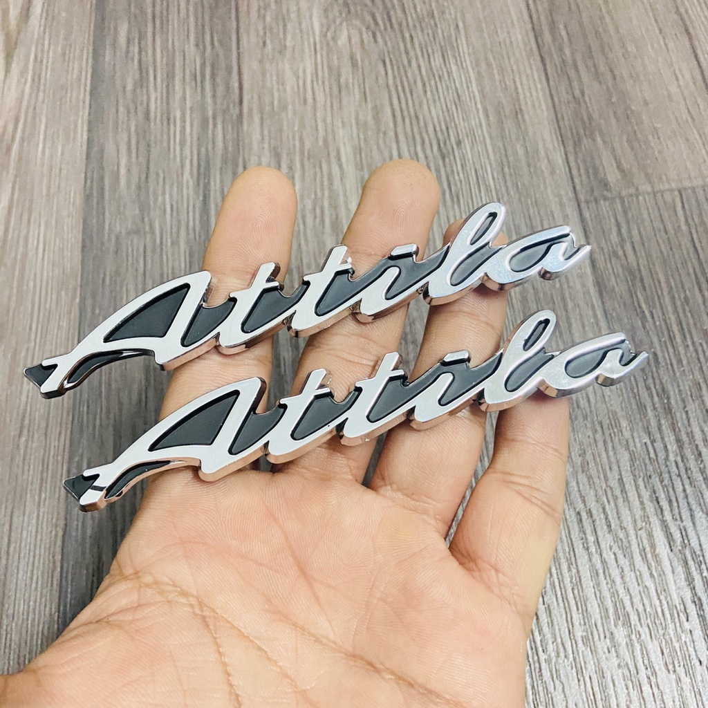 Cặp tem chữ nỗi ATTILA, tem chữ têm xe máy ATTILA chất liệu mủ cứng như ZIN theo xe