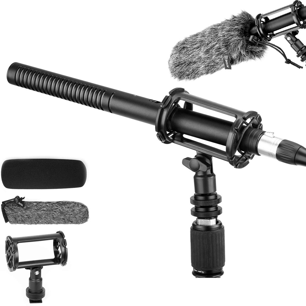 Micro shotgun cho máy ảnh, máy quay dùng cho phỏng vấn, quay phim, ghi hình ngoài trời | Boya BY-BM6060