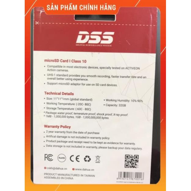Thẻ nhớ 32G chính hãng Dahua MicroSD 32GB