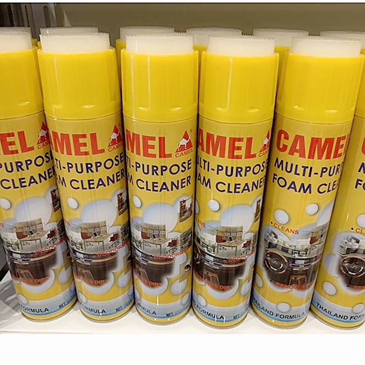 Chai Xịt Bọt Đa Năng Camel Vệ Sinh Ghế Da Nội Thất Ô Tô Foam Cleaner Màu Vàng