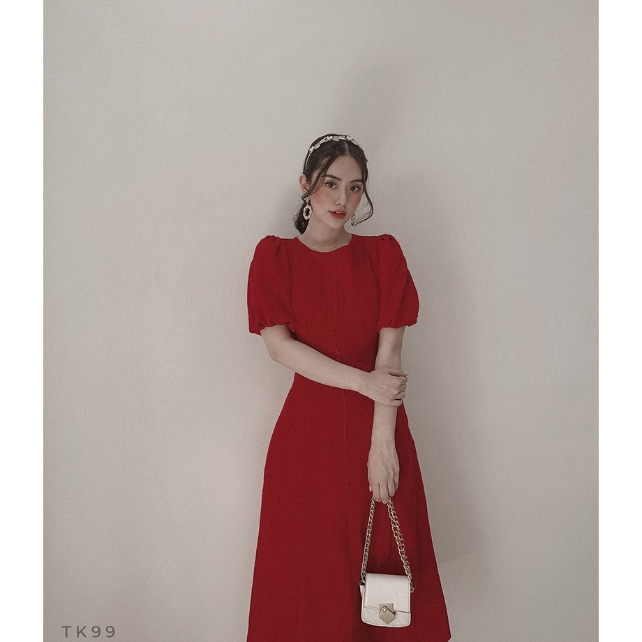 BBSTORES Đầm Xoè Tay Phồng Kiểu Dáng Nhẹ Nhàng Cho Các Nàng Đi Làm Đi Tiệc - TK99