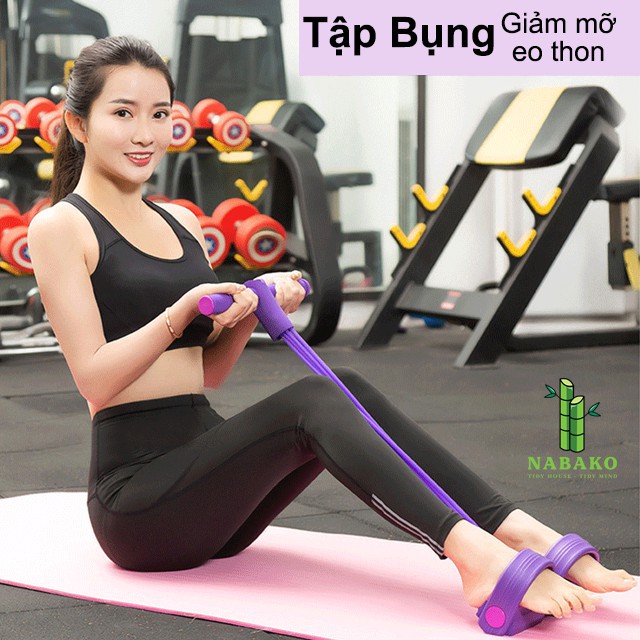 Dây Tập Gym Đa Năng Ngũ Sắc Đàn Hồi Tập Thể Dục 5 nhóm cơ Mông, Bụng, Vai, Ngực, Chân 4 dây