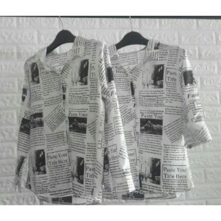 Áo sơmi tờ báo nữ ulzzang (hình ảnh shop chụp)