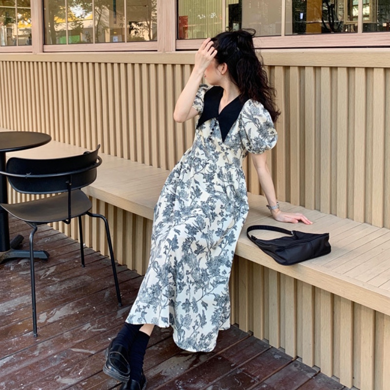 Đầm Hoa Dài Dáng Rộng Thiết Kế Mới Thời Trang Theo Phong Cách Hàn Quốc Cho Nữ
