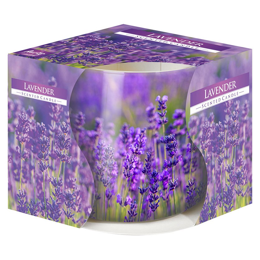 (BISPOL)Ly nến thơm tinh dầu Lavender 100g CÁNH ĐỒNG OẢI HƯƠNG,Nến  tinh dầu thiên nhiên,nhập khẩu châu âu
