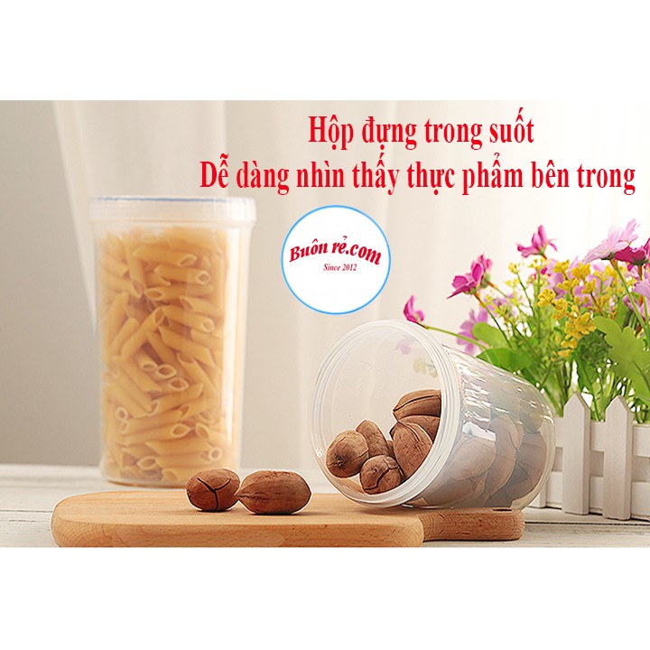 Hộp nhựa tròn Song Long Plastic 500ml/ 1000ml lưu trữ thực phẩm trữ đông ( Ms: 2408/2512) _00316/01220_ Buonrecom