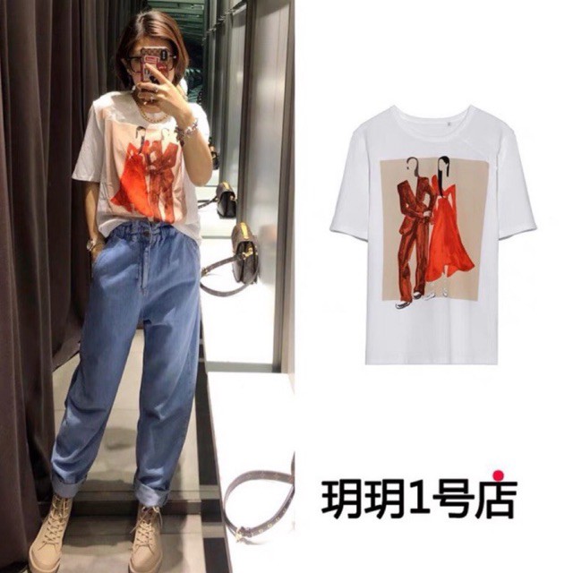 - ÁO PHÔNG ZR TRẮNG CÔ GÁI VÁY ĐỎ CHO NỮ MÙA HÈ - HOTTREND