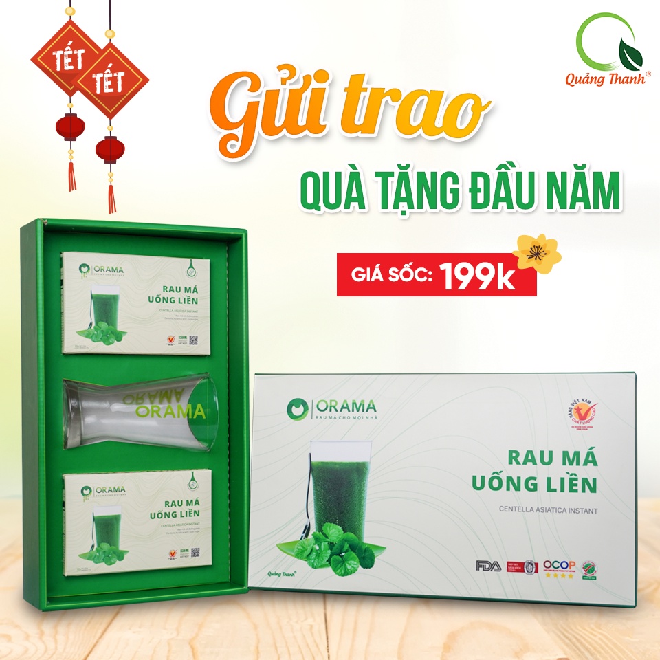 Hộp Quà Tặng Rau Má Uống Liền (có đường) - Hộp quà sang trọng, ý nghĩa, tiết kiệm dành cho bạn bè, người thân, thầy cô