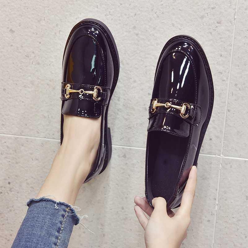 Giày Lười Da Đế Bệt Thời Trang Anh Quốc Dành Cho Nữ / Size 33-44 / 41 / 42