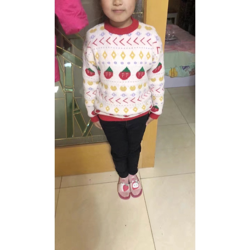 Áo len phối hoạ tiết nhiều màu cho bé gái (Từ 8-27kg, cao 80-130cm) N01009