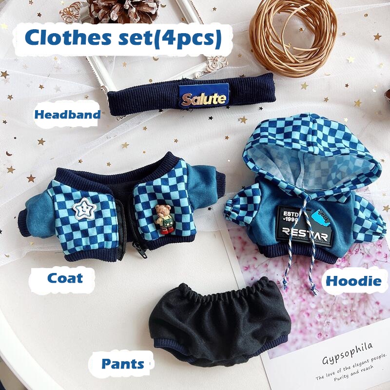 Set Trang Phục Áo Khoác Hoodie Họa Tiết Ngôi Sao Kích Thước 20cm Cho Búp Bê Xiao Zhan Yibo Sean Xiao Gong Jun Simon