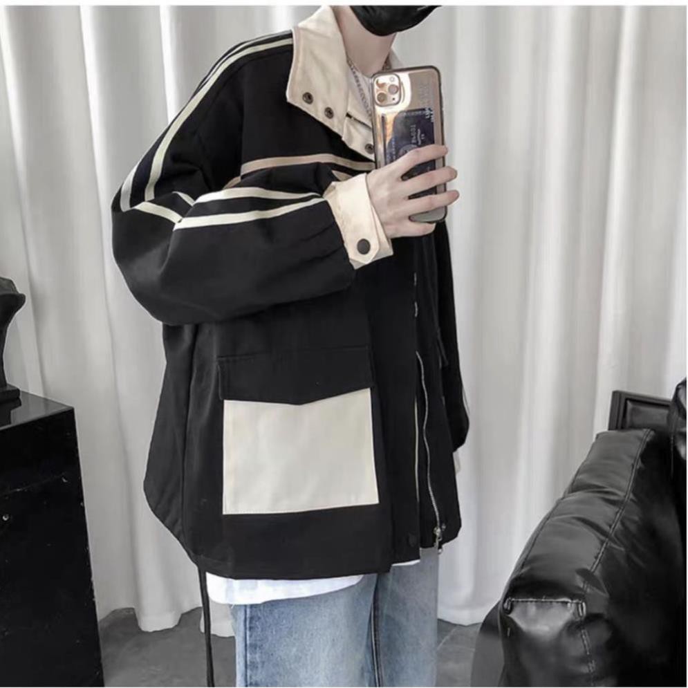 Áo khoác kaki túi hộp unsiex form rộng Túi To nam nữ thời trang kmg bao ngầu
