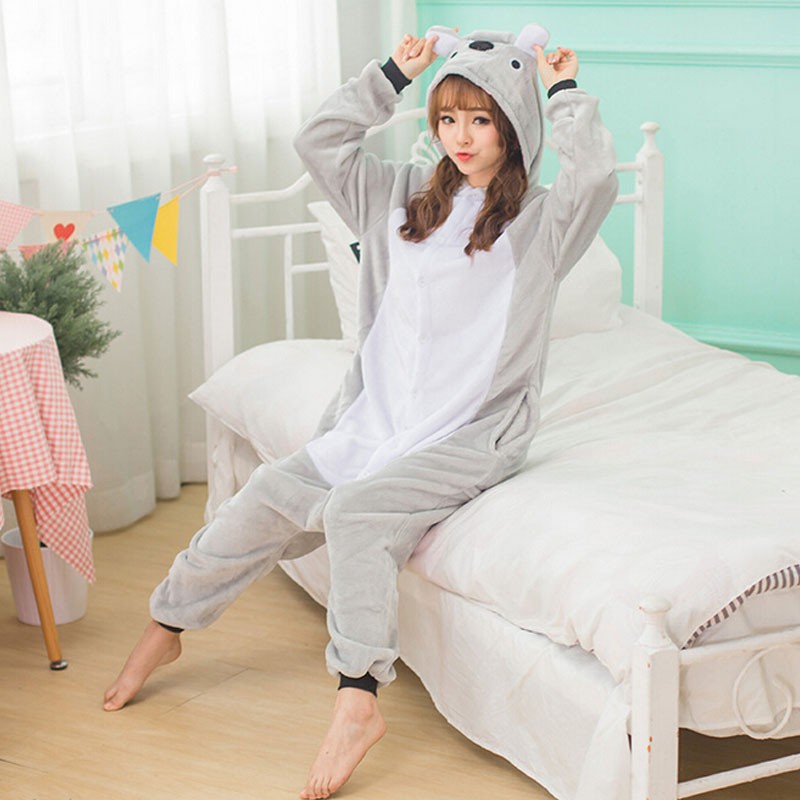 Koala Kigurumi Onesie Adult Women Man Pajama Anime Cosplay Animal Costume Party Jumpsuit Halloween Allover Onepiece