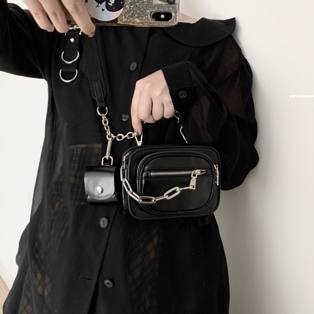 Túi hộp da trơn tặng kèm móc khoá cá tính S051 | BigBuy360 - bigbuy360.vn