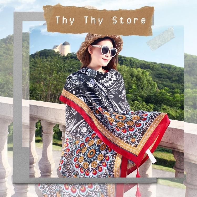 KHĂN CHOÀNG ĐI BIỂN HỌA TIẾT BOHO VINTAGE -CHỤP HÌNH HOÀNG HÔN-BÌNH MINH-CHẤT THÔ ĐŨI-DÀY DẶN-THYTHYSTORE- LÀM ÁO-TRENDY