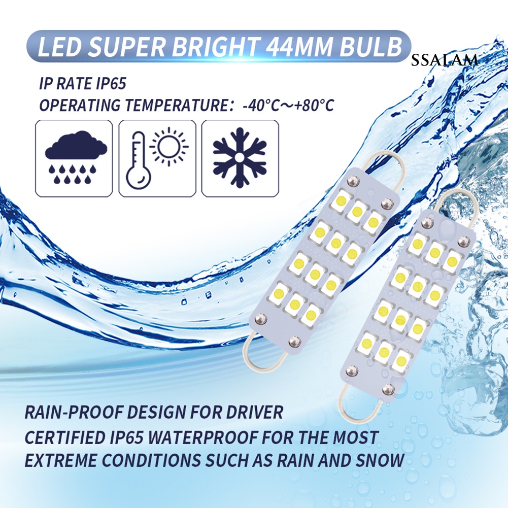 Set 4 Bóng Đèn Chiếu Biển Số Xe Ô Tô 44mm 12smd-3030 | BigBuy360 - bigbuy360.vn