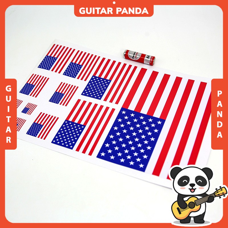 Miếng Dán Sticker Trang Trí Đàn Guitar Cờ Mỹ