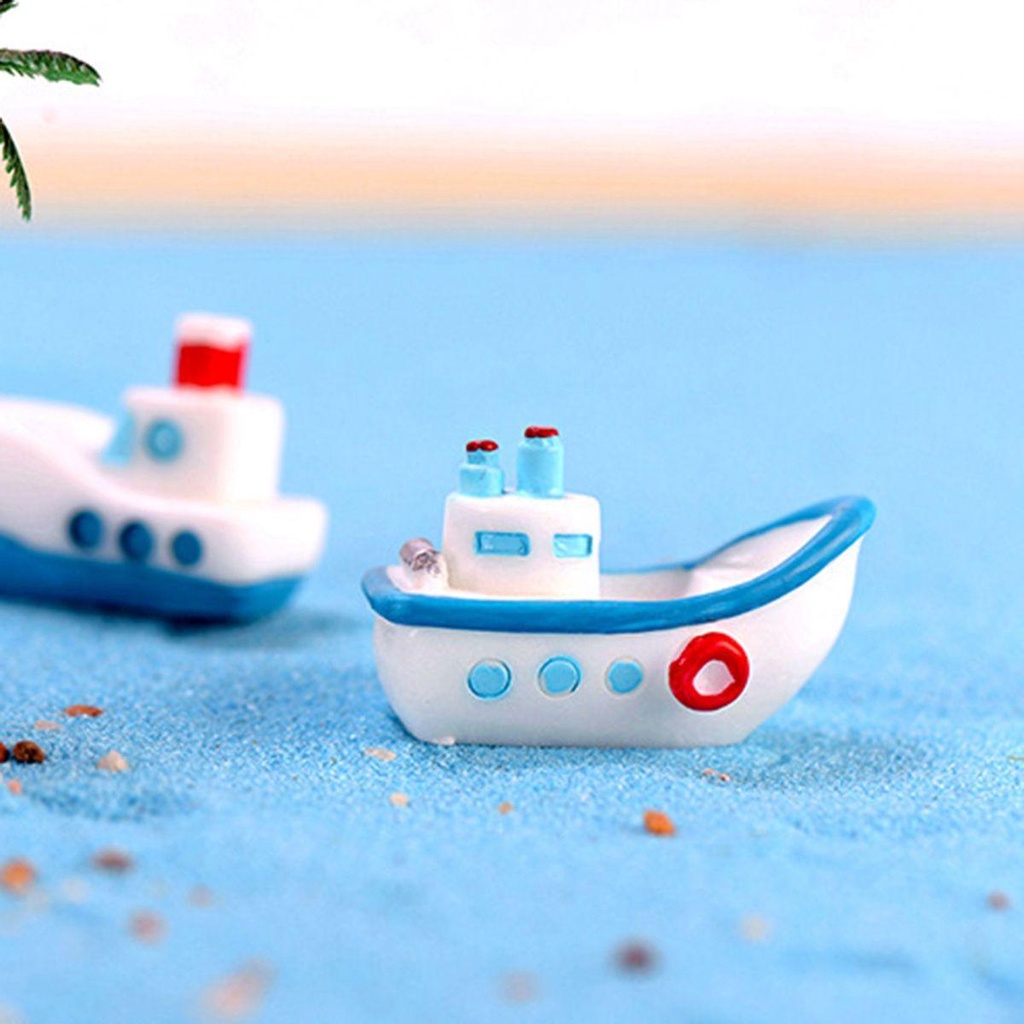 Du Thuyền Mini Bằng Nhựa Resin Trang Trí Bể Cá