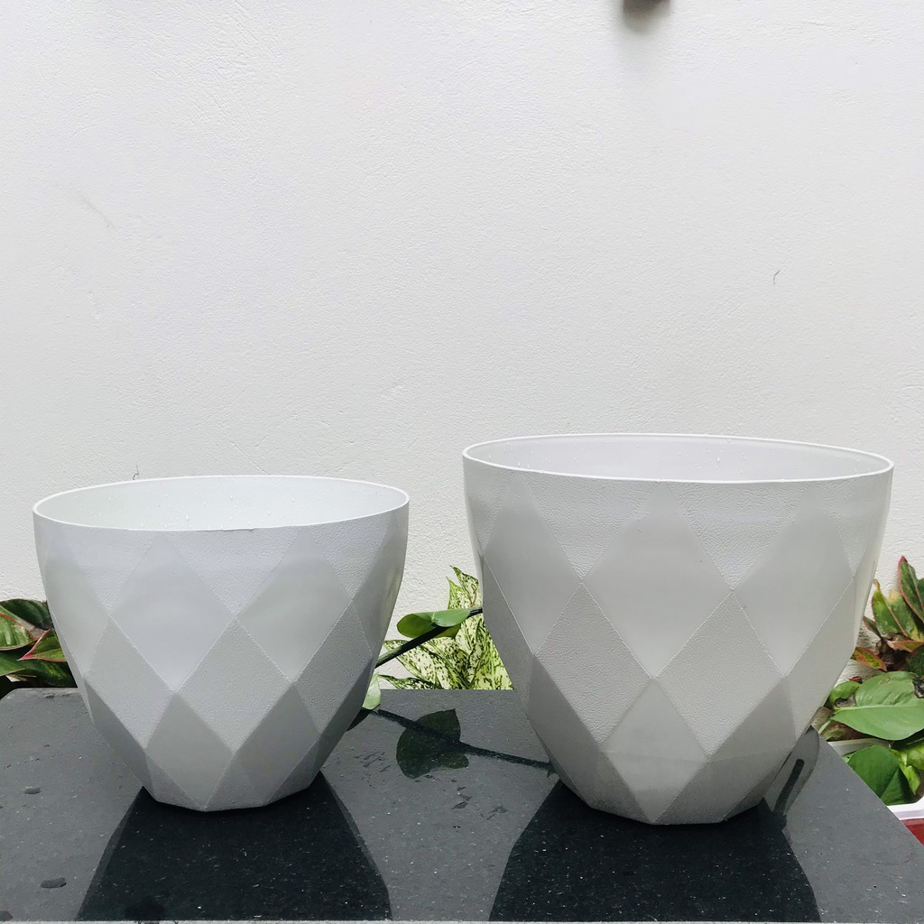 Chậu trồng cây, chậu nhựa trồng cây kim cương 2 kích thước