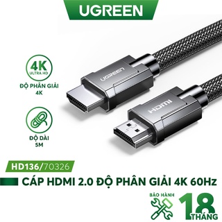 Cáp hdmi 2.0 độ phân giải 4k 60hz cao cấp dài 1-5m ugreen hd136