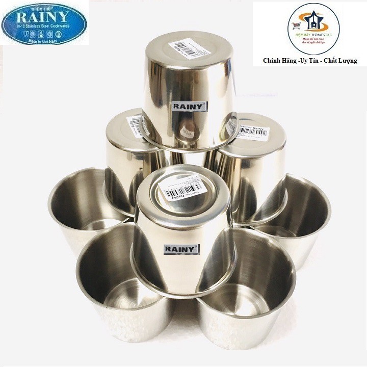 Bộ 10 ly làm đá inox Rainy từ 7cm đến 10cm