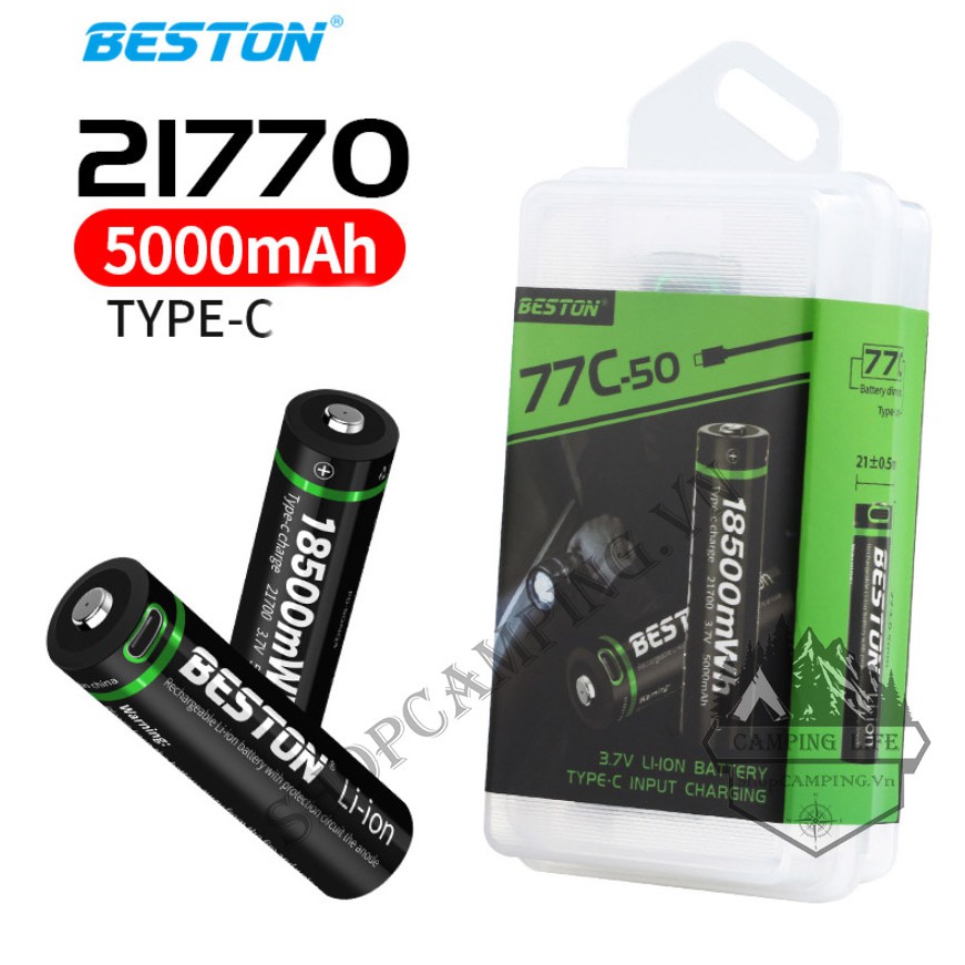 Beston Pin 21700 lithium sạc cổng sạc Type-c 5000mAh 77C-50