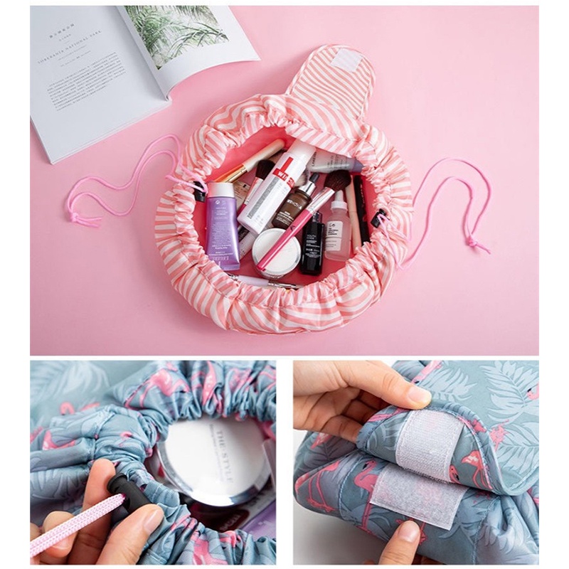 Túi đựng đồ lót và dụng cụ trang điểm in họa tiết hình vẽ hoa dành cho bạn nữ đi du lịch