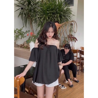 Áo Trễ Vai Tay Phồng Form Dài