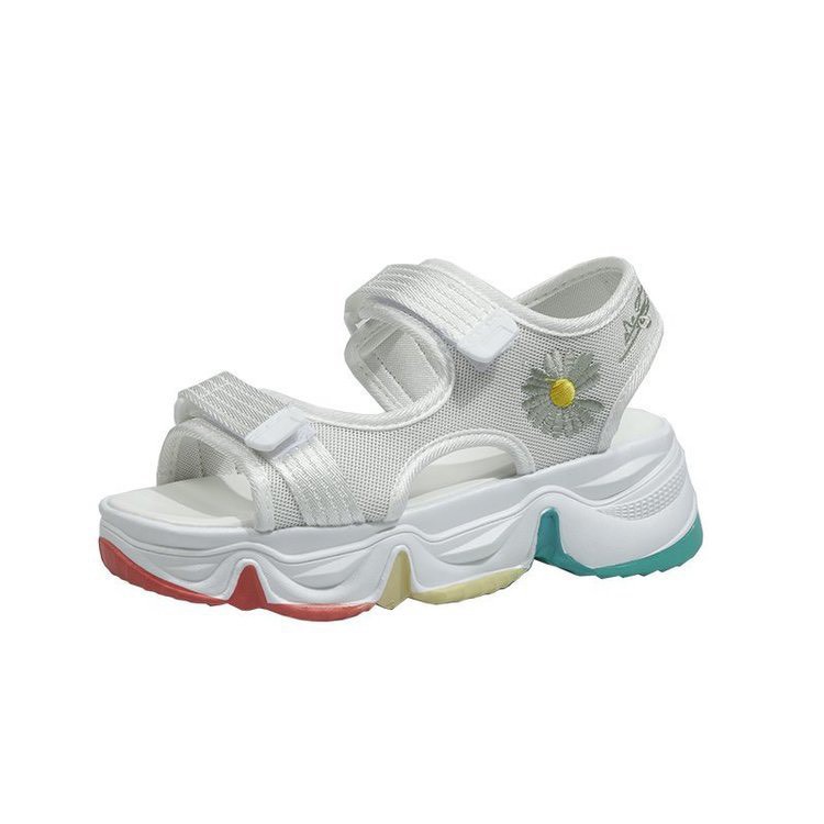 Giày sandal nữ đế cao phối màu hoa cúc MWC NUSD- 2829