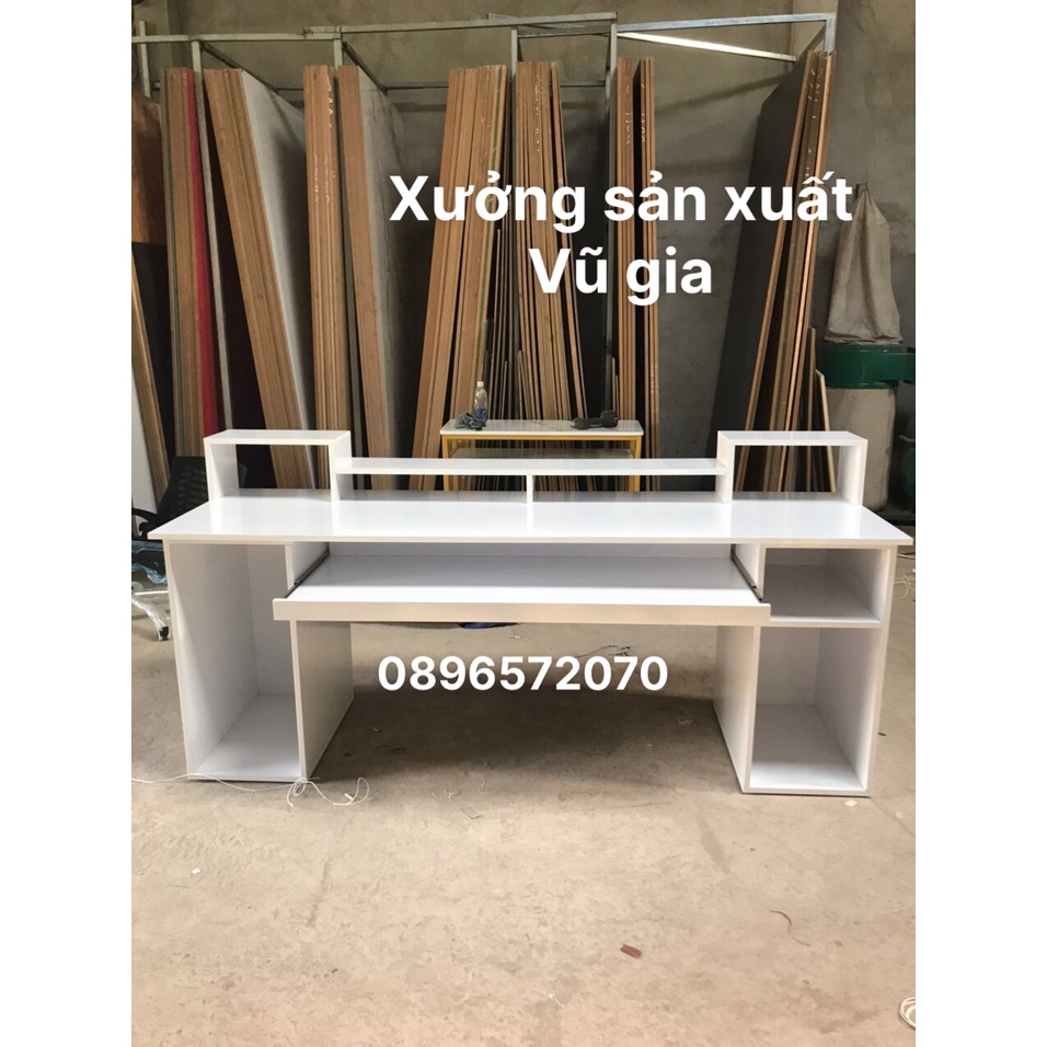 bàn làm việc bàn máy tính liền tủ cpu có kệ loa