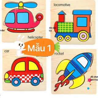 Bộ tranh ghép 3d bằng gỗ cho bé từ 2 tuổi