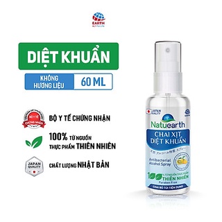 Chai xịt diệt khuẩn rửa tay khô Natuearth 60ml