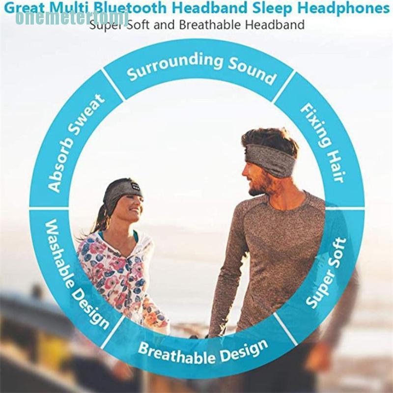 【ter】Bluetooth Sleeping Headphones Headband Thin Soft Elastic Comfortable Headphones