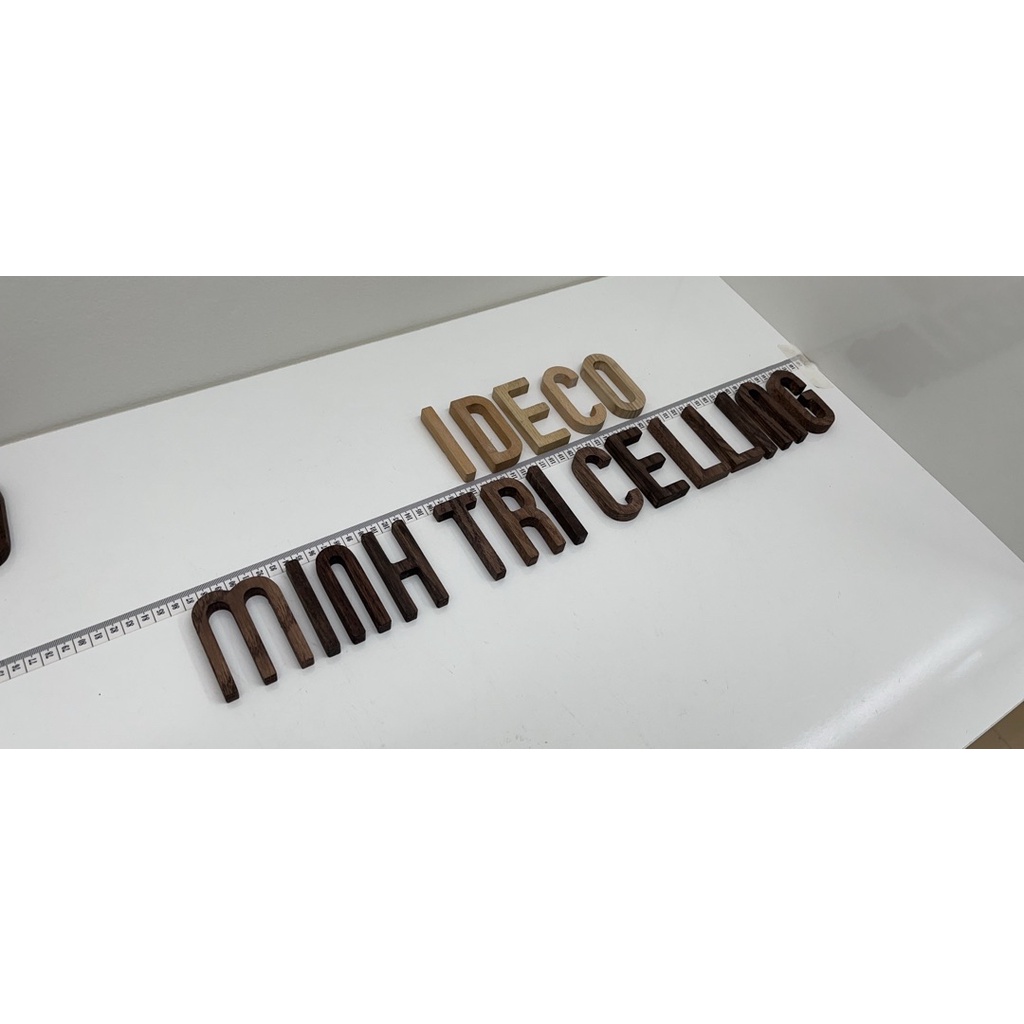 Chữ gỗ decor, chữ gỗ dán tường trang trí  nhà cửa, Vật trang trí tường Decor Quán Cafe - Màu gỗ sáng cao 7,8cm