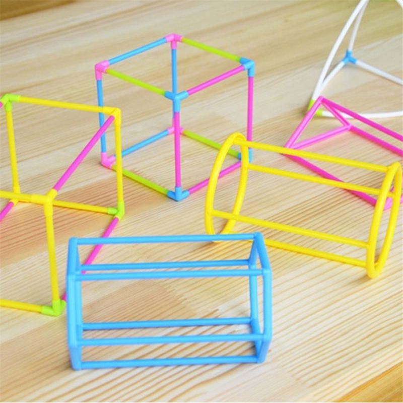 Bộ đồ chơi hình học lắp ráp 3D hỗ trợ học toán cho trẻ em