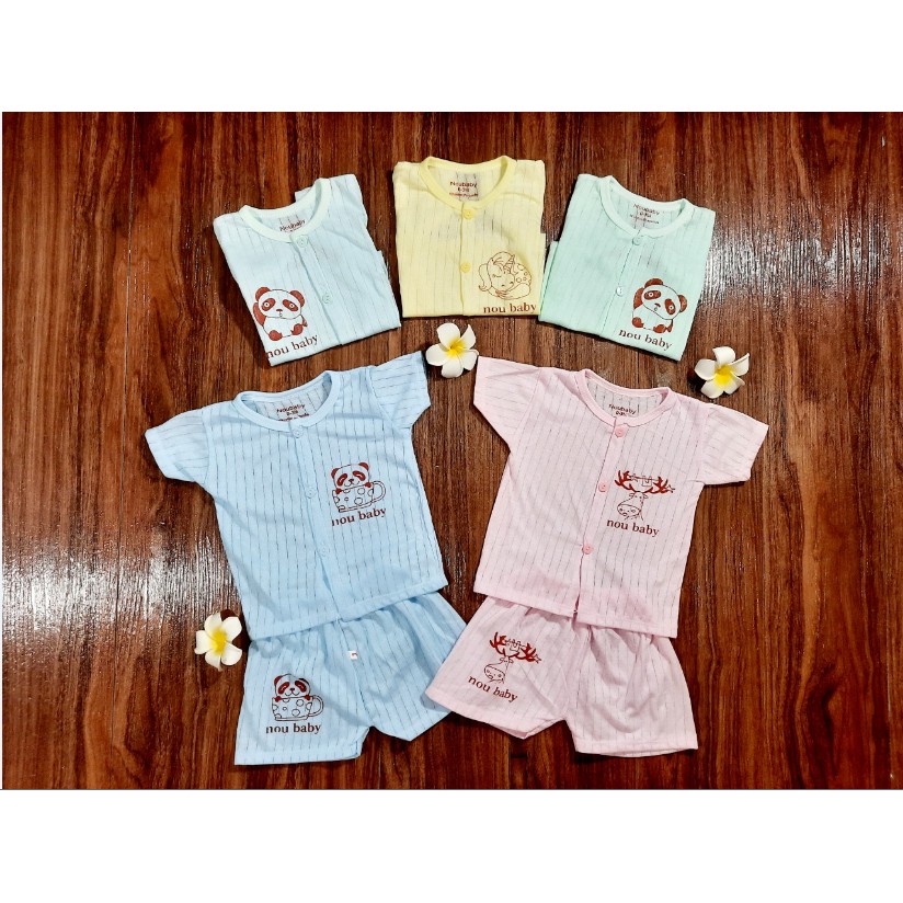 [Chỉ 150K/10 bộ] Sỉ 10 bộ quần áo cotton giấy (mẫu trơn) mặc hè cho bé
